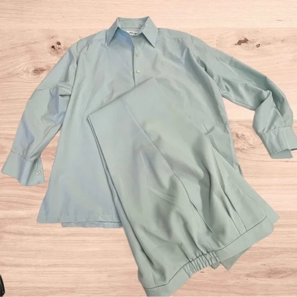 Vintage mint green Mr B two piece pants set womens size 8 - Picture 1 of 4